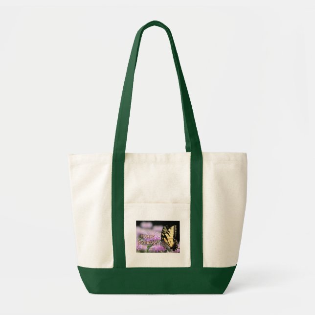 Swallowtail butterfly birthday wishes tote bag (Front)