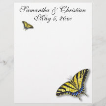 Swallowtail Butterfly Bridal Wedding Stationery