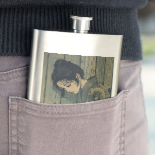 Swallowtail Butterfly by Akutagawa Kanji Hip Flask