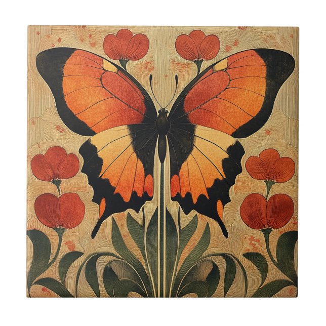 Swallowtail Butterfly Ceramic Tile (Front)