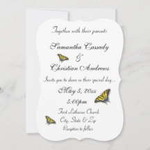 Swallowtail Butterfly Elegant Wedding Invitation