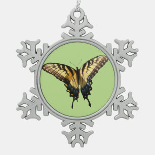 Swallowtail Butterfly III Beautiful Colourful Phot Snowflake Pewter Christmas Ornament