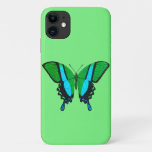 Swallowtail Butterfly in Green, Turquoise & Black iPhone 11 Case