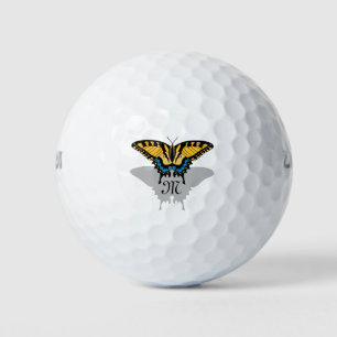 Swallowtail Butterfly Monogram Golf Balls