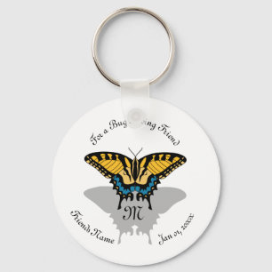 Swallowtail Butterfly Monogram Key Ring