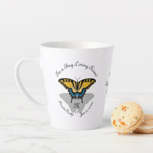 Swallowtail Butterfly Monogram Latte Mug