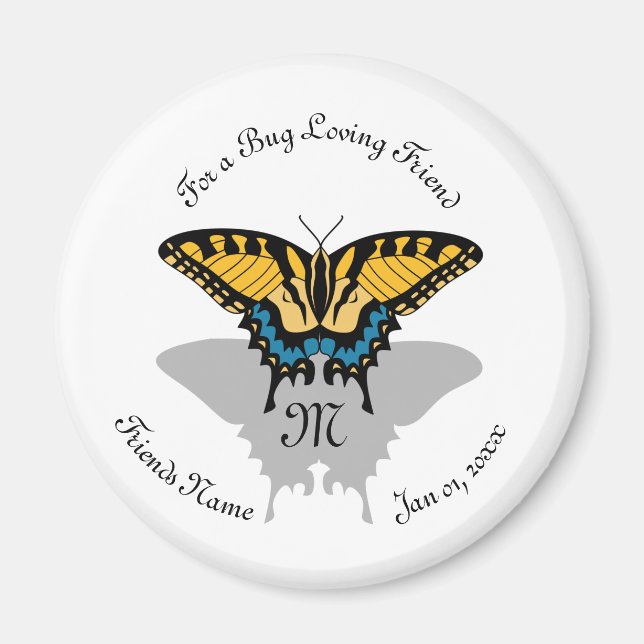Swallowtail Butterfly Monogram Magnet (Front)