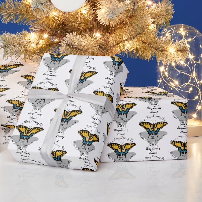 Swallowtail Butterfly Monogram Wrapping Paper (Holidays)