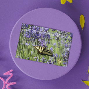 Swallowtail Butterfly on Lavender Blooms Birthday Card