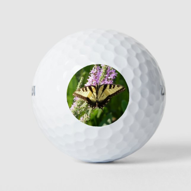 Swallowtail Butterfly on Purple Wildflowers Golf Balls (Front)