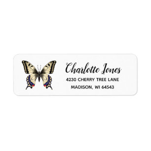Swallowtail Butterfly Return Address Label
