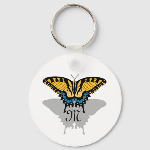 Swallowtail Butterfly Shadow Monogram Key Ring