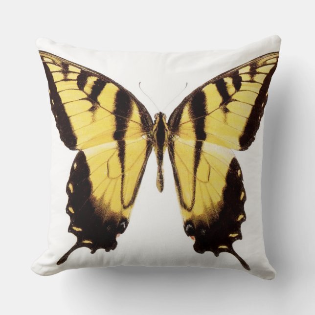 Swallowtail Butterfly Throw Pillow in Yellow/Black (Front)