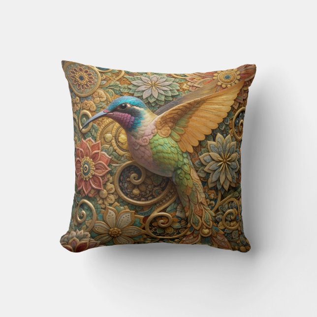 Swallowtail in Ornamental Flowers Cushion (Front)