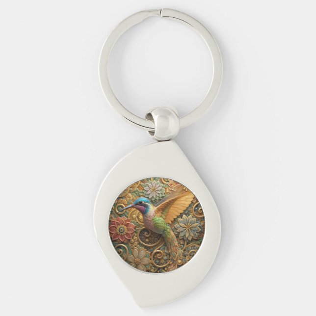 Swallowtail in Ornamental Flowers Key Ring (Front)