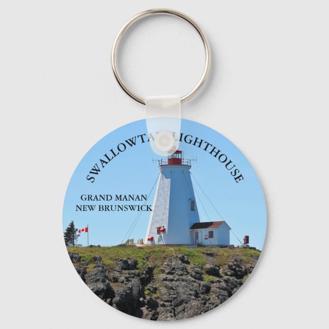 Swallowtail Lighthouse Grand Manan N.B. Keychain (Front)