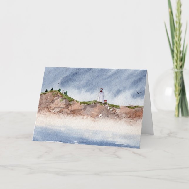 Swallowtail Lighthouse Seascape Greeting Card (Front)