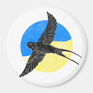 Swallowtail on Blue & Yellow, Ukrainian design Magnet