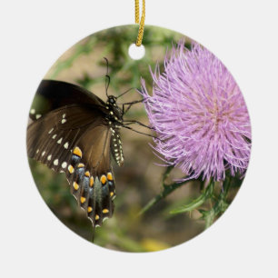 Swallowtail on Thistle Ceramic Ornament