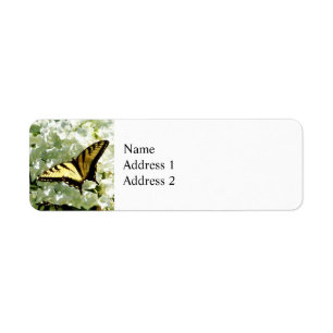 Swallowtail on White Hydrangea Return Address Label