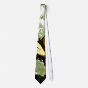 Swallowtail on White Hydrangea Tie