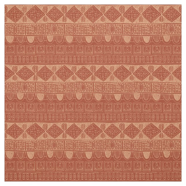swallowtail stripe peach terracotta fabric (Swatch)