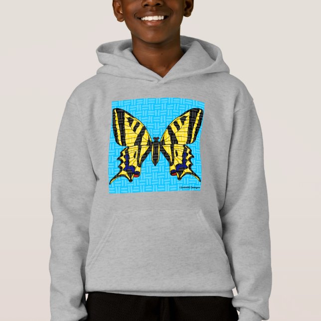 Swallowtail (vivid) - Boy's Pull-Over Hoodie (Front)