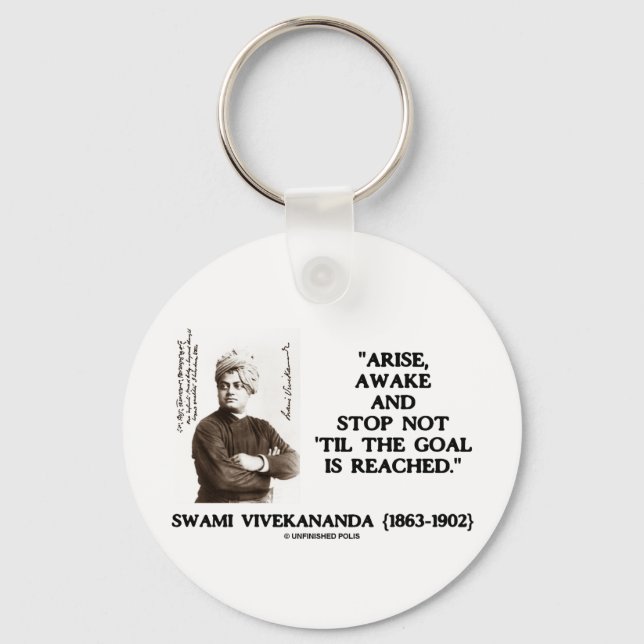 Swami Vivekananda Arise Awake Stop Not 'Til Goal Key Ring (Front)