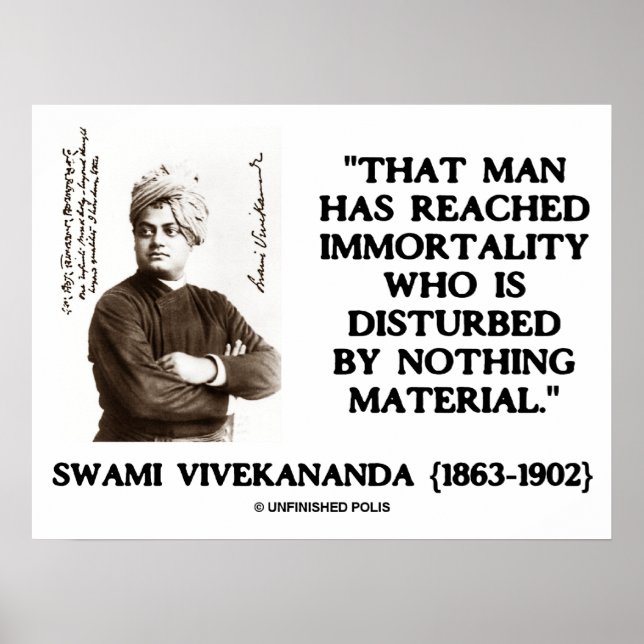 Swami Vivekananda Man Reached Immortality Material Poster (Front)