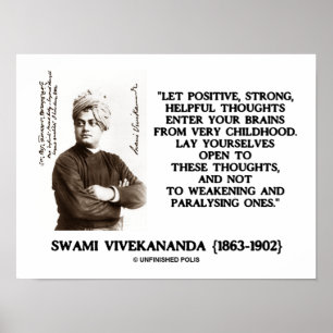 Swami Vivekananda Positive Strong Helpful Thoughts Poster