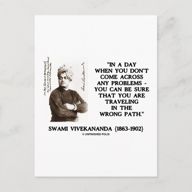Swami Vivekananda Travelling In Wrong Path Postcard (Front)
