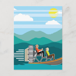 Swamp Boat ride AirBoat Postcard