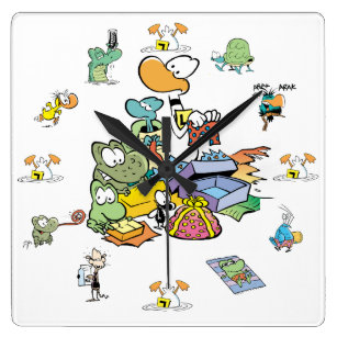 Cartoon Wall Clocks Zazzle Com Au