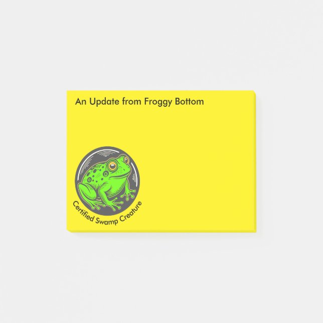 Swamp Creature Frog from Froggy Bottom Post-it Notes (Front)