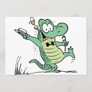 Swamp Crocodile Birthday Invitation