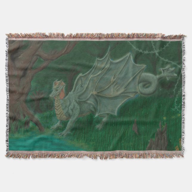 Swamp Dragon Throw Blanket (Front)