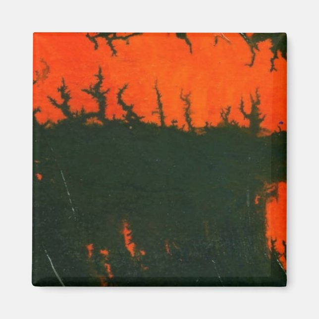 "Swamp Fire #2" Abstract Art Magnet (Front)