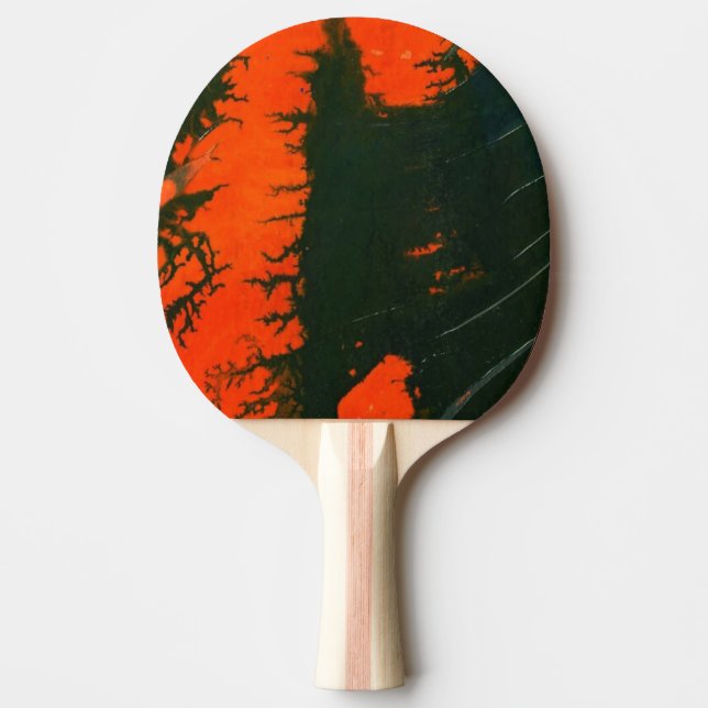 "Swamp Fire #2" Abstract Ping Pong Paddle (Front)