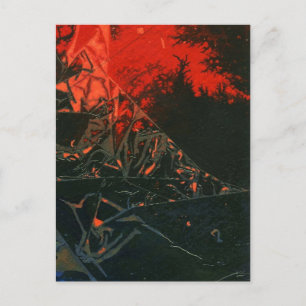 "Swamp Fire #3" Abstract Design Postcard