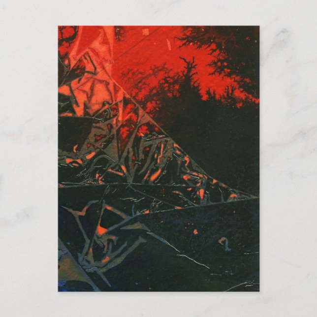 "Swamp Fire #3" Abstract Design Postcard (Front)
