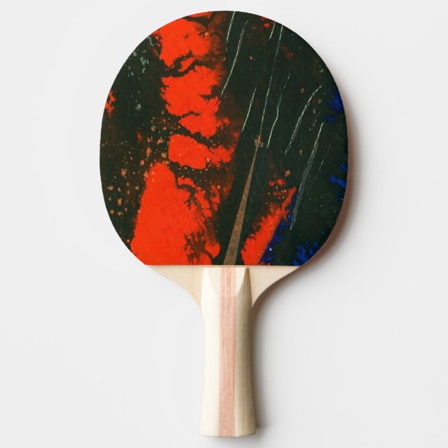 "Swamp Fire #4" Abstract Ping Pong Paddle (Front)