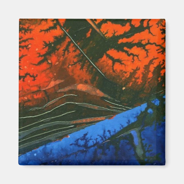 "Swamp Fire #6" Abstract Art Magnet (Front)