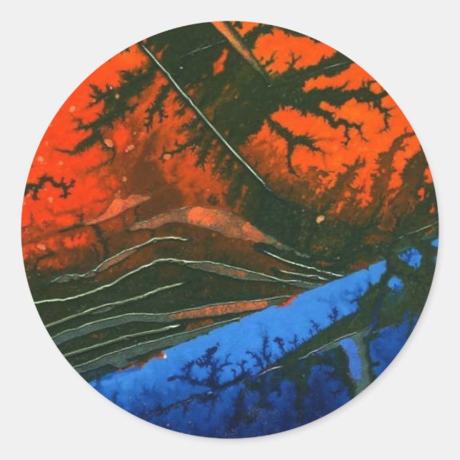 "Swamp Fire" Abstract Design Sticker (Front)