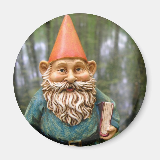 Swamp Gnome Round Magnet (Front)
