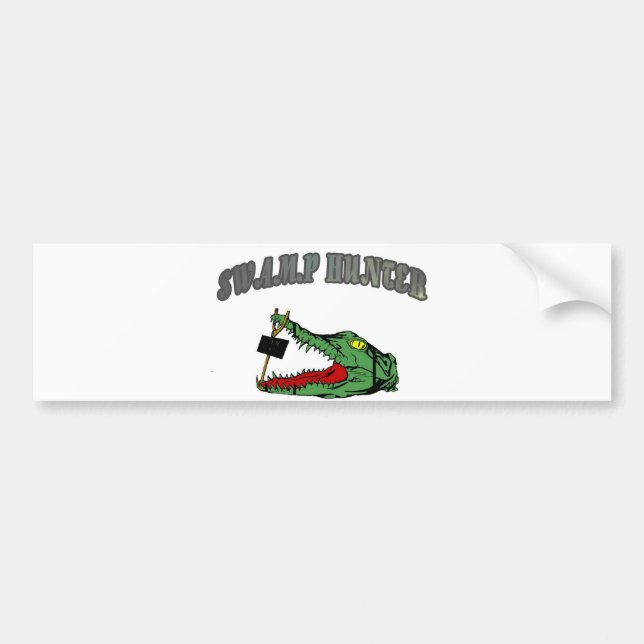 Swamp Hunter Gator Head Bumper Sticker (Front)