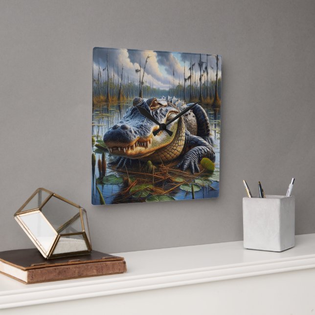 Swamp King Gator Wall Clock (Office)