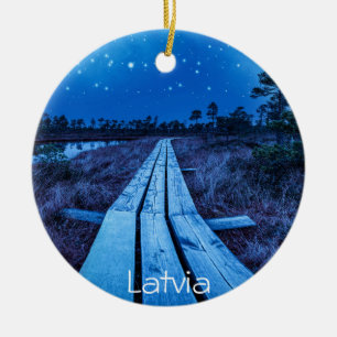 Swamp night ceramic ornament