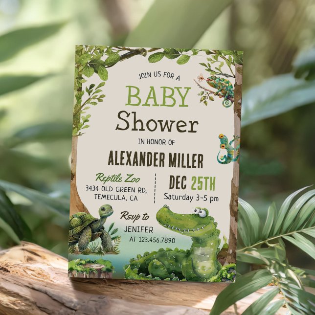 Swamp Reptile Baby Shower Invitation (Creator Uploaded)