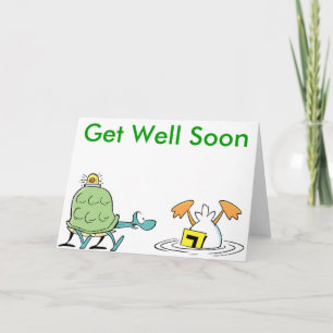 Swamp Turtle Cartoon Get Well Soon Card