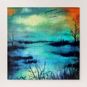 Swamp - Watercolor Art Jigsaw Puzzle